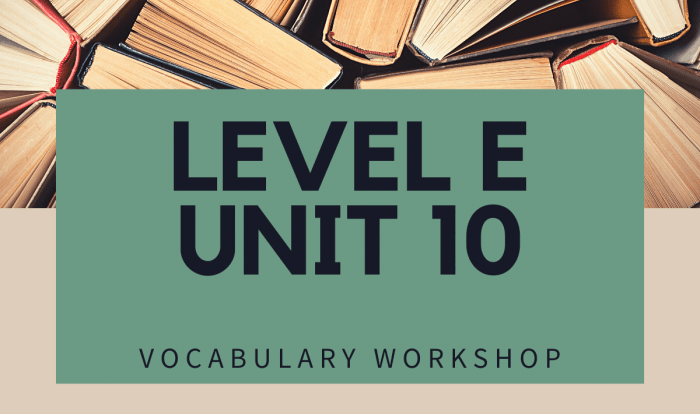 Vocabulary workshop level e unit 10