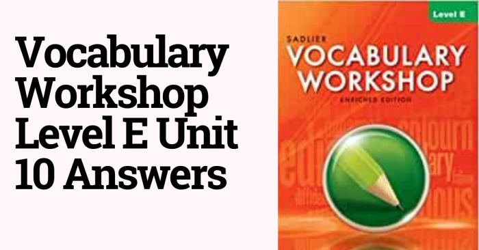 Vocabulary workshop level e unit 10