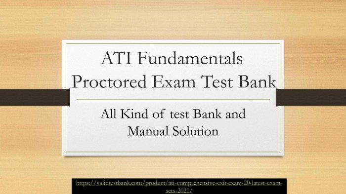 Ati proctored fundamentals test bank