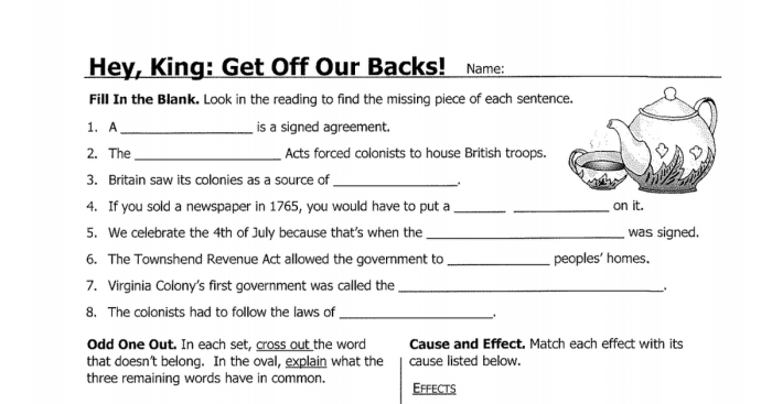 Icivics hey king: get off our backs answer key