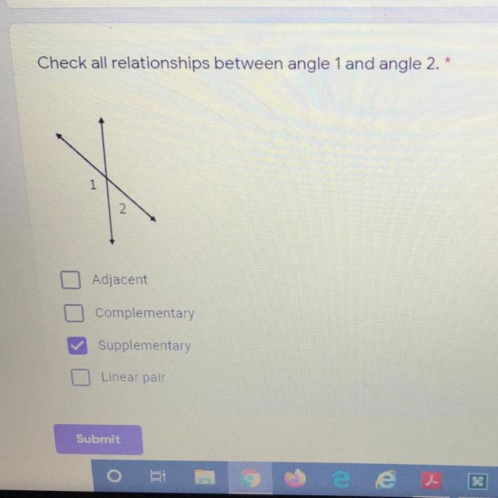 Classify 1 and 2 using all relationships that apply