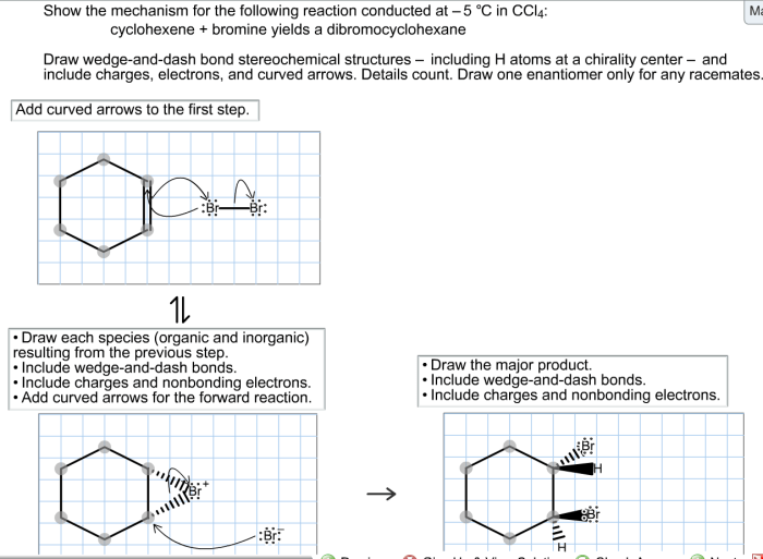 Bromine ccl4 homeworklib opposite conducted cyclohexene yields